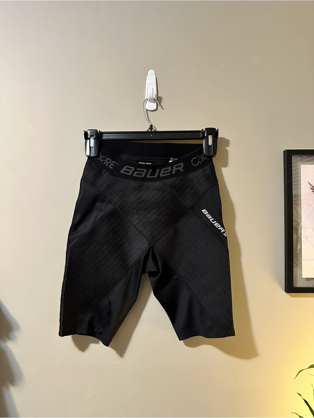 Bauer Black Athletic Compression Shorts